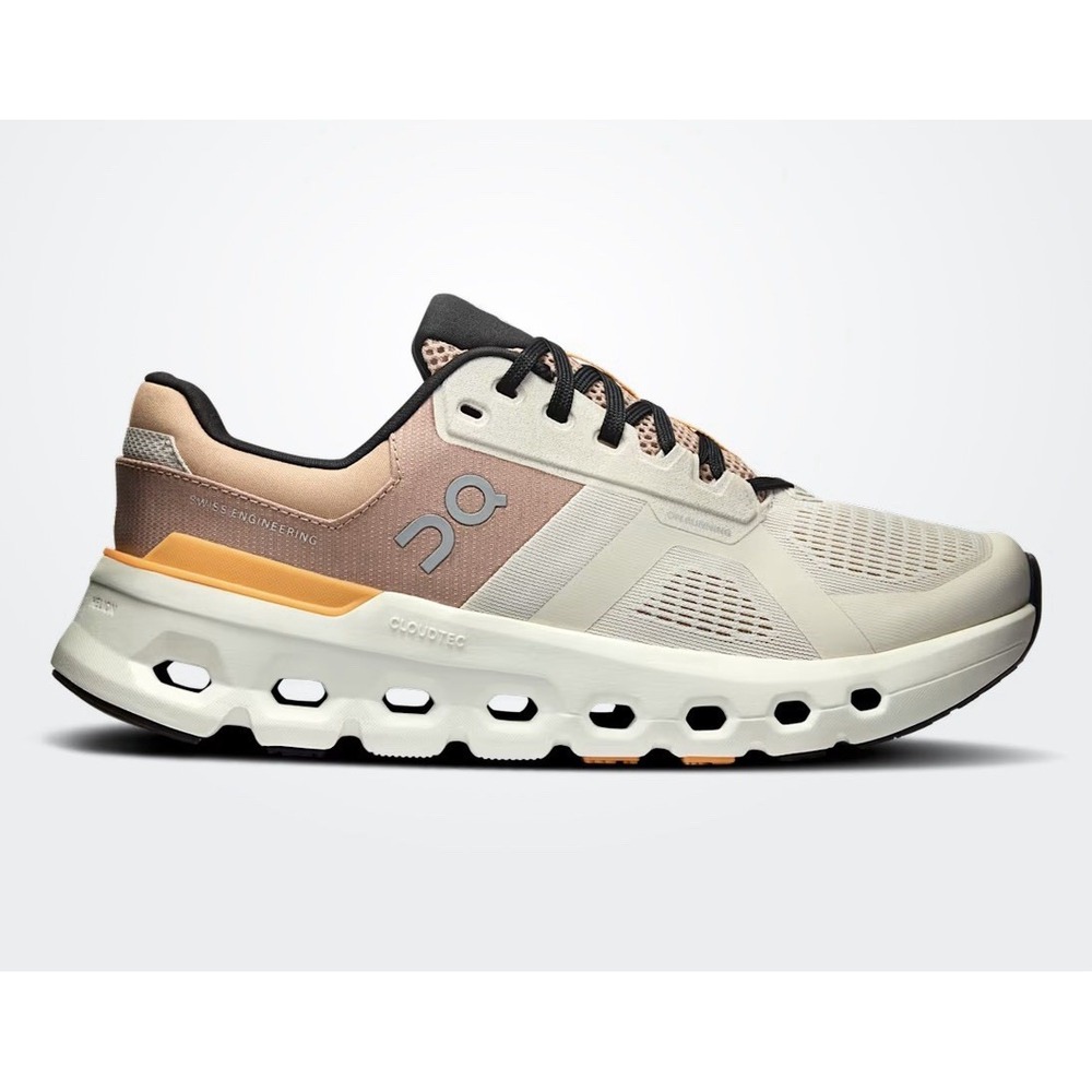 On Cloudrunner 2 Women's Pearl/Tangerine Athletic Running Shoes Size 8